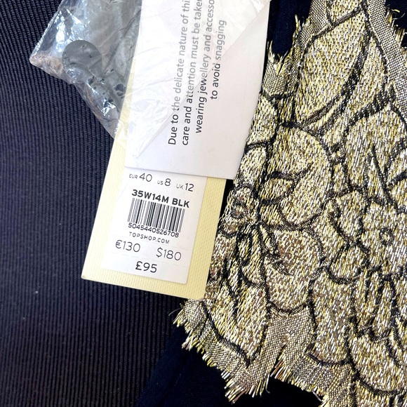 NWT Top Shop Blousy one-piece romper. Black and Gold Retails for $180 - Picture 5 of 7